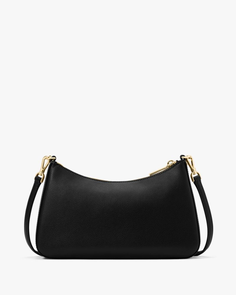 KateSpade Spade Flower Embroidered Medium Convertible Crossbody Black