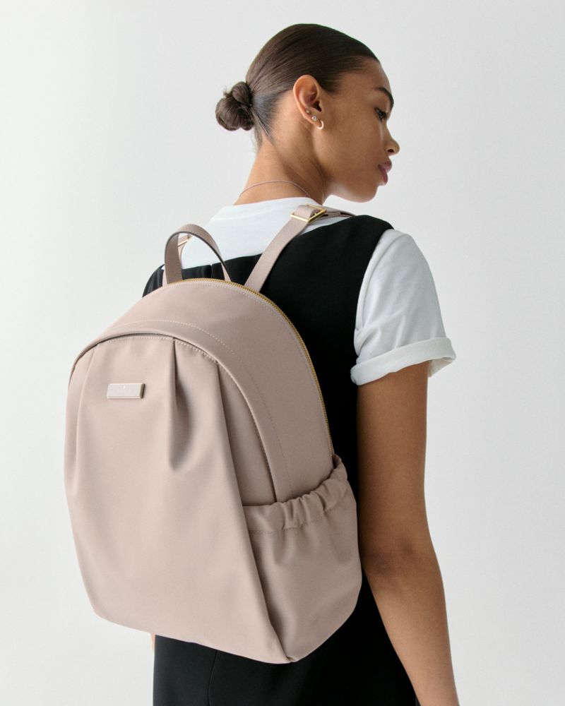 KateSpade Carter Nylon Large Backpack Cozy Grey