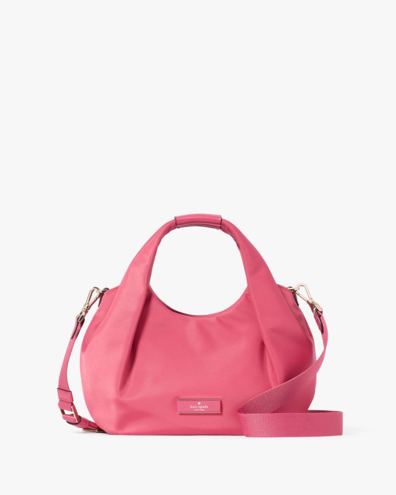 KateSpade Carter Nylon Small Pleated Crossbody Rose Oil
