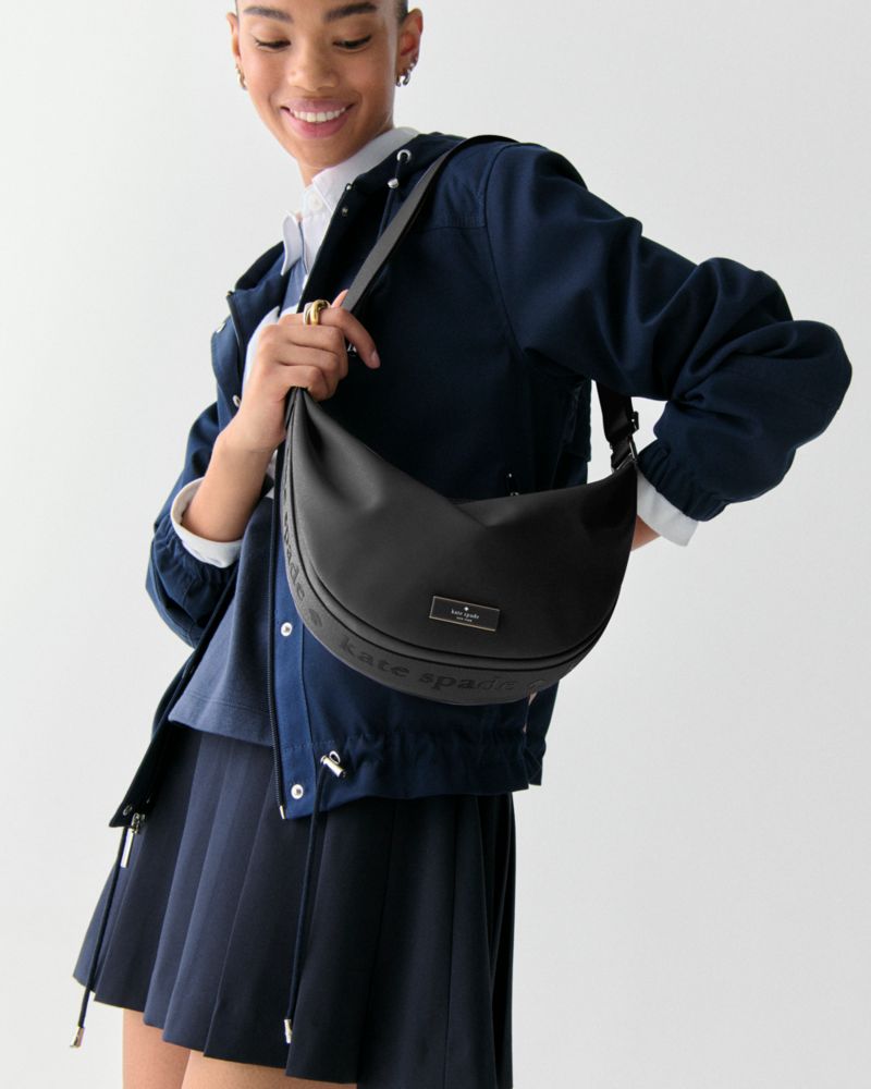 KateSpade Carter Nylon Medium Sling Bag Black