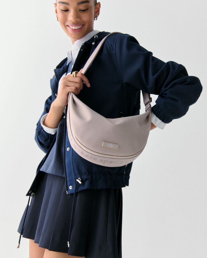 KateSpade Carter Nylon Medium Sling Bag Cozy Grey
