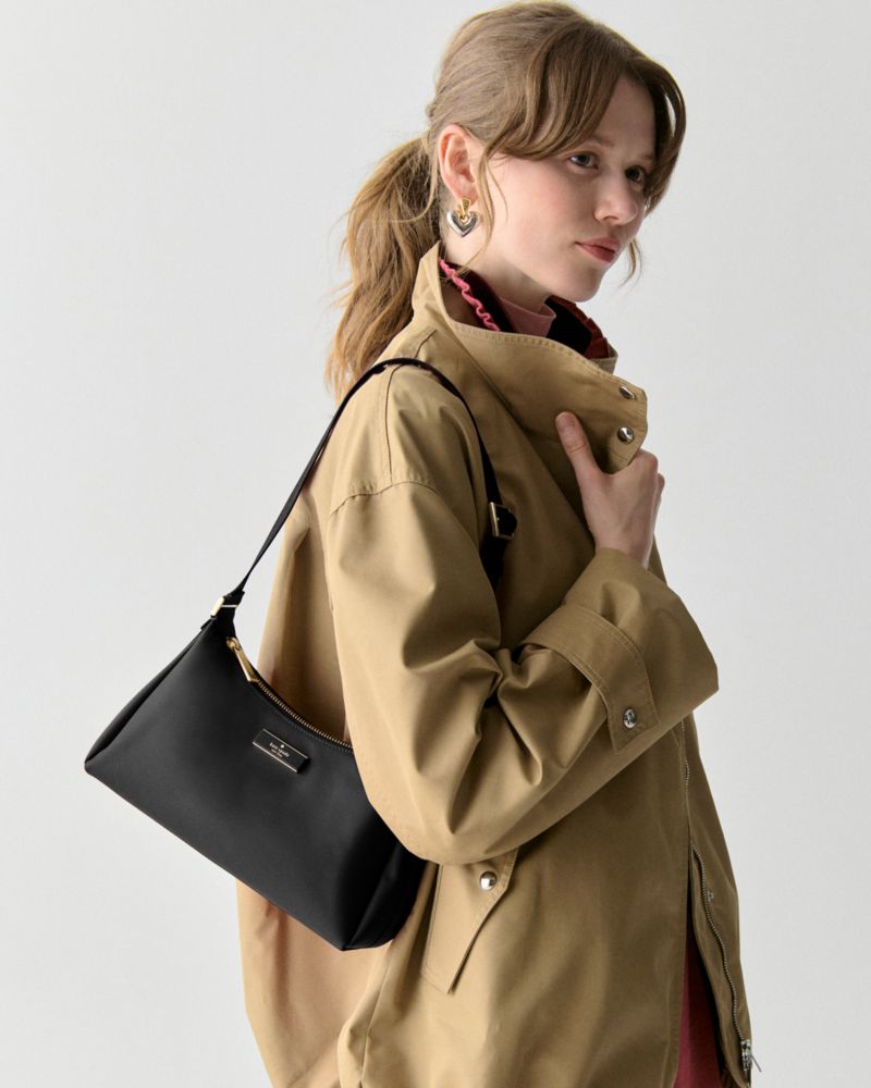 KateSpade Carter Nylon Small Shoulder Bag Black