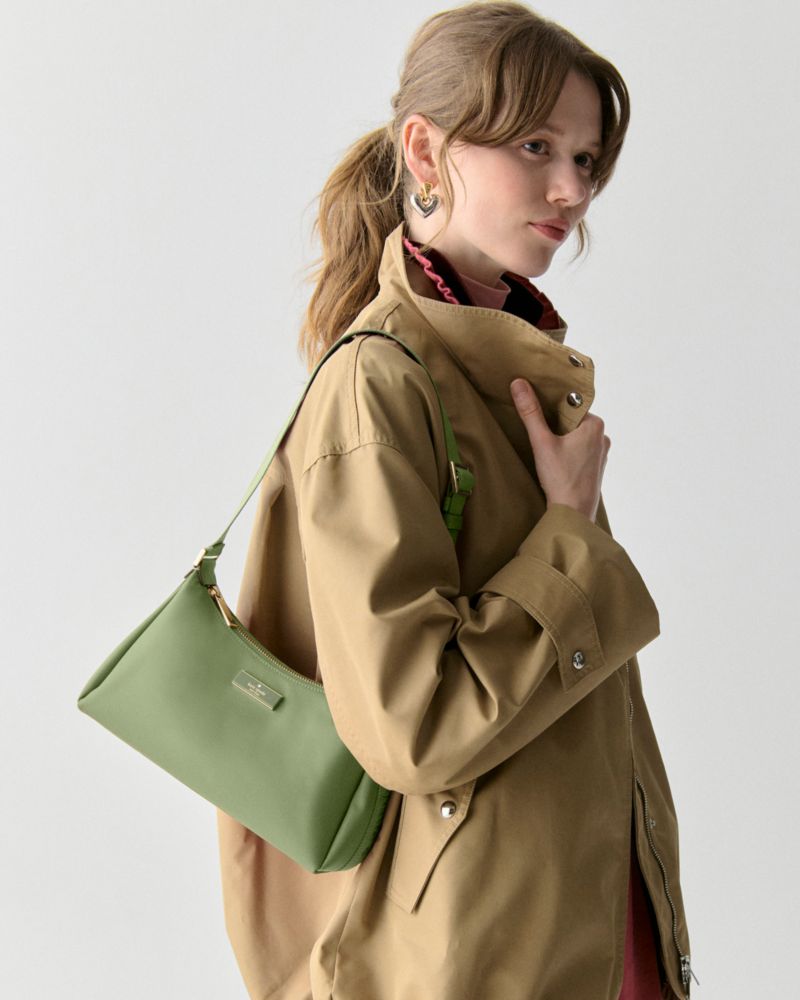 KateSpade Carter Nylon Small Shoulder Bag Cedar Stand