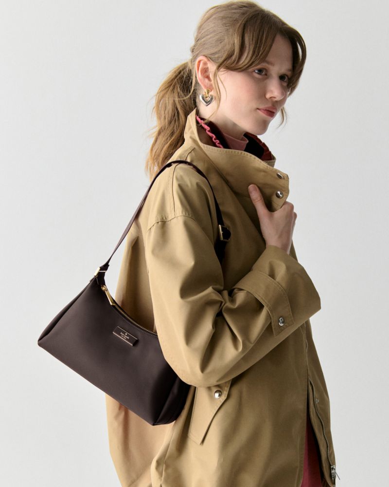 KateSpade Carter Nylon Small Shoulder Bag Hot Fudge