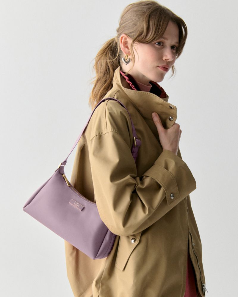 KateSpade Carter Nylon Small Shoulder Bag Lavender Smoke
