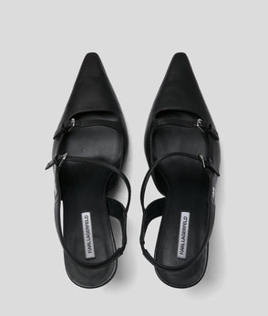 KarlLagerfeld Utility Canvas Moon Shoulder Bag Beige/Black