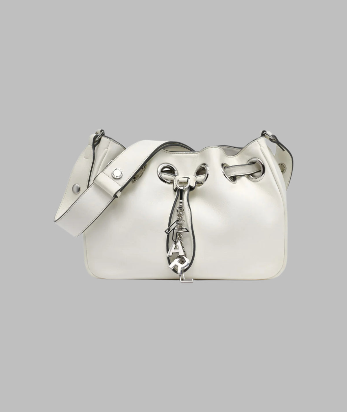 KarlLagerfeld Desiree small leather hobo bag white