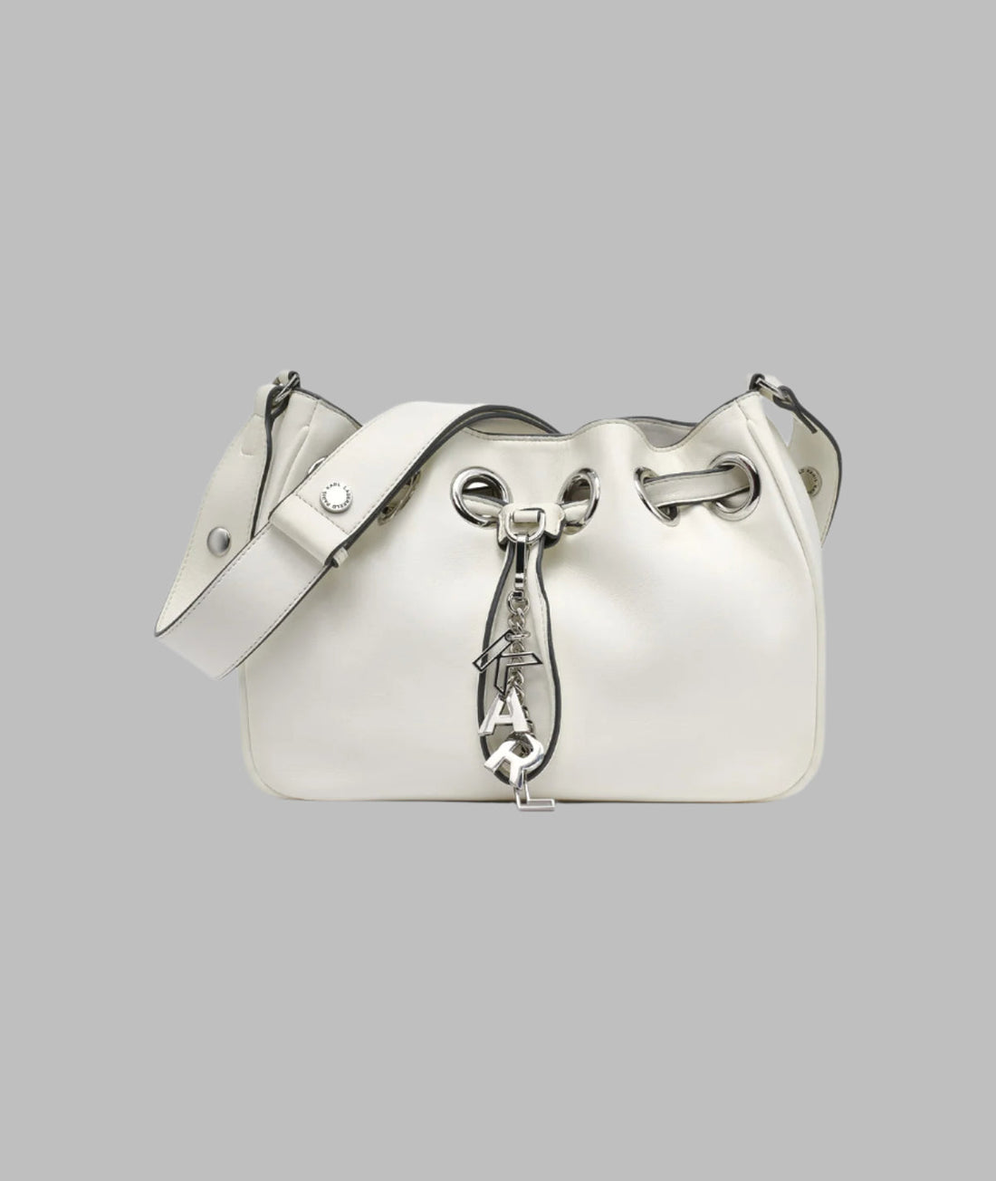 KarlLagerfeld Desiree small leather hobo bag white