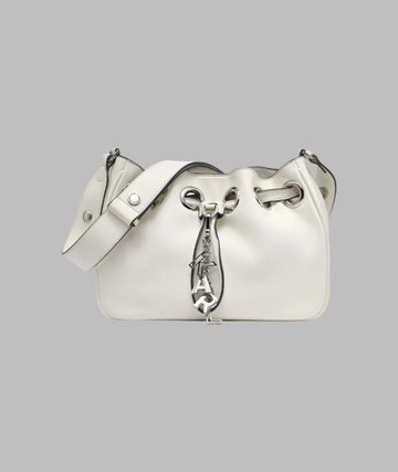 KarlLagerfeld Desiree small leather hobo bag white