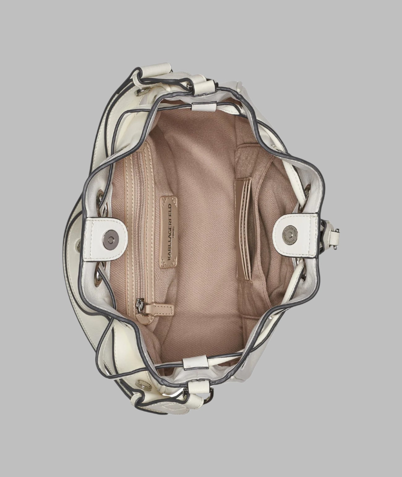 KarlLagerfeld Desiree small leather hobo bag white