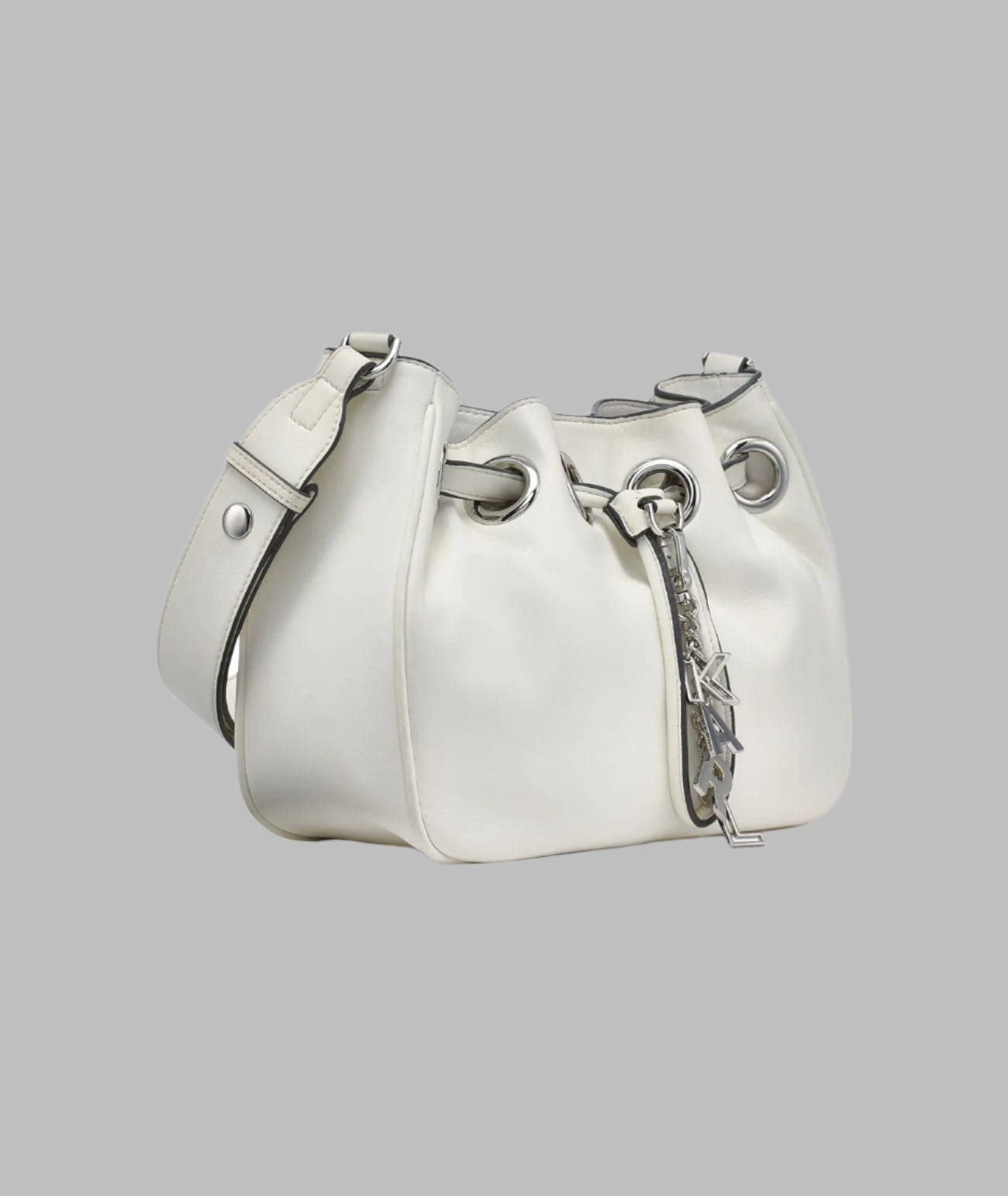KarlLagerfeld Desiree small leather hobo bag white