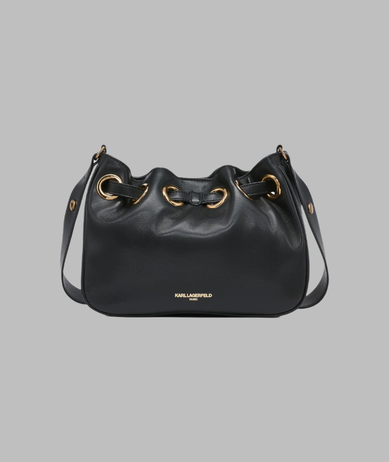 KarlLagerfeld Desiree small leather hobo bag black