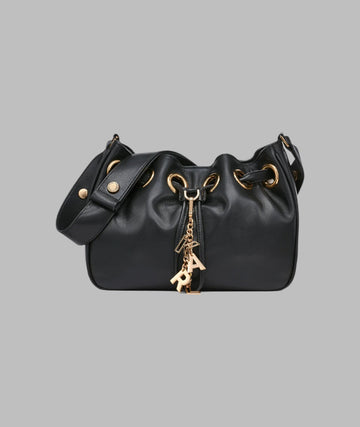 KarlLagerfeld Desiree small leather hobo bag black