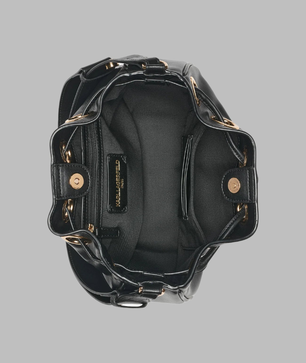 KarlLagerfeld Desiree small leather hobo bag black