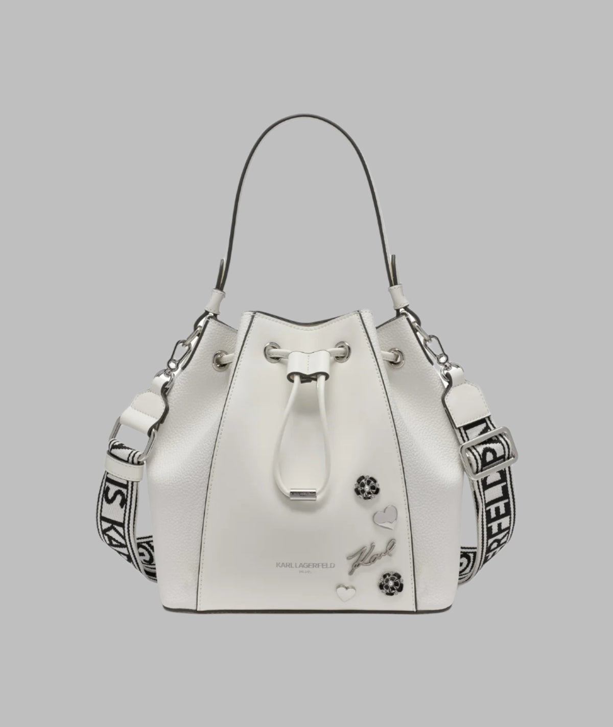 KarlLagerfeld Adele bucketbag white