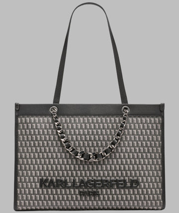 KarlLagerfeld Savoie monogram tote black