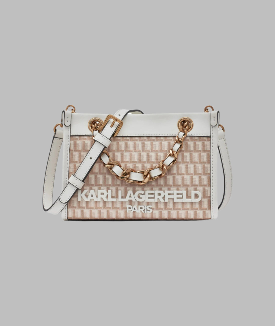 KarlLagerfeld Savoie small monogram crossbody white