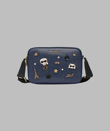 KarlLagerfeld Maybelle denim crossbody with pins