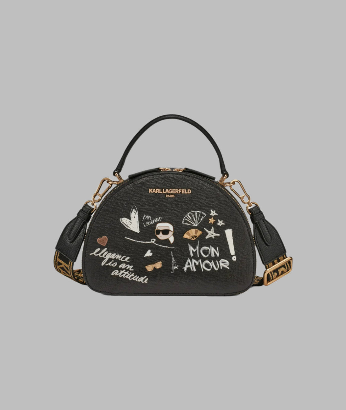 KarlLagerfeld Bellamy crossbody with cate pins black