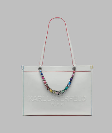 KarlLagerfeld Savoie large leather tote white