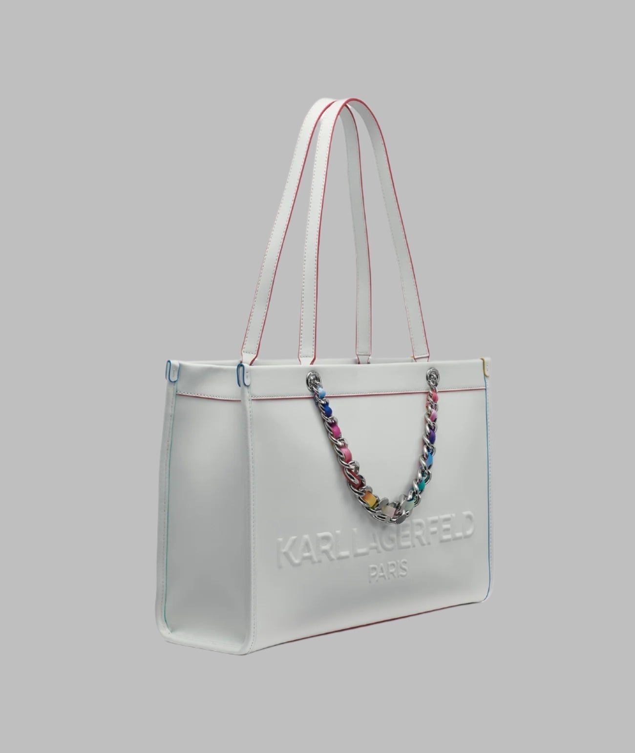 KarlLagerfeld Savoie large leather tote white