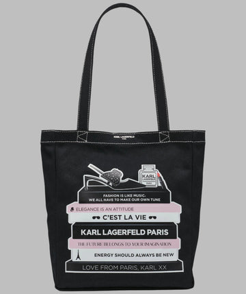 KarlLagerfeld Cannes north south tote black combo