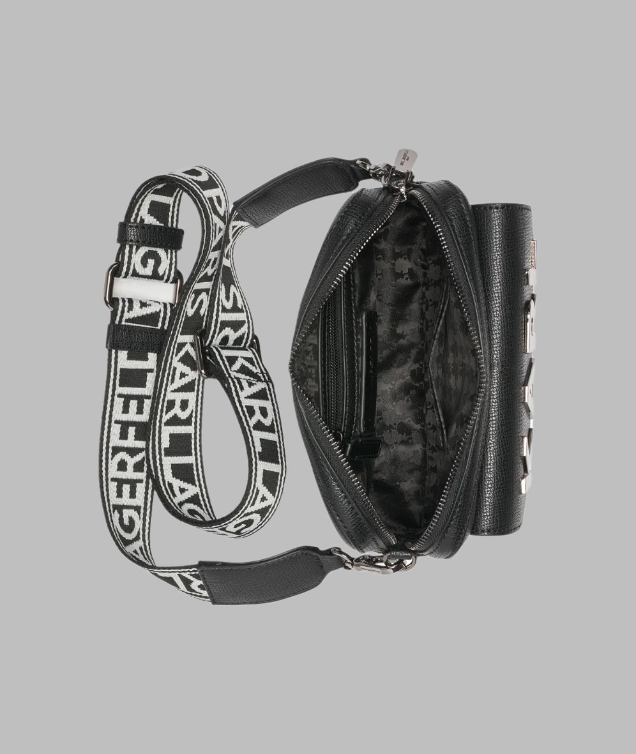 KarlLagerfeld Maybelle camera crossbody black/gunmetal