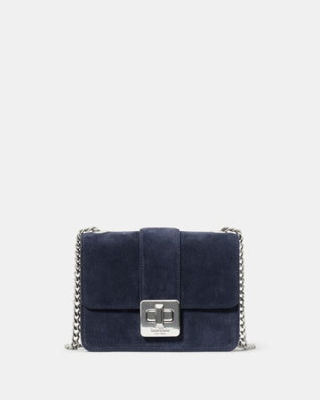 KateSpade Phoebe Suede Turnlock Mini Flap Crossbody Blazer Blue