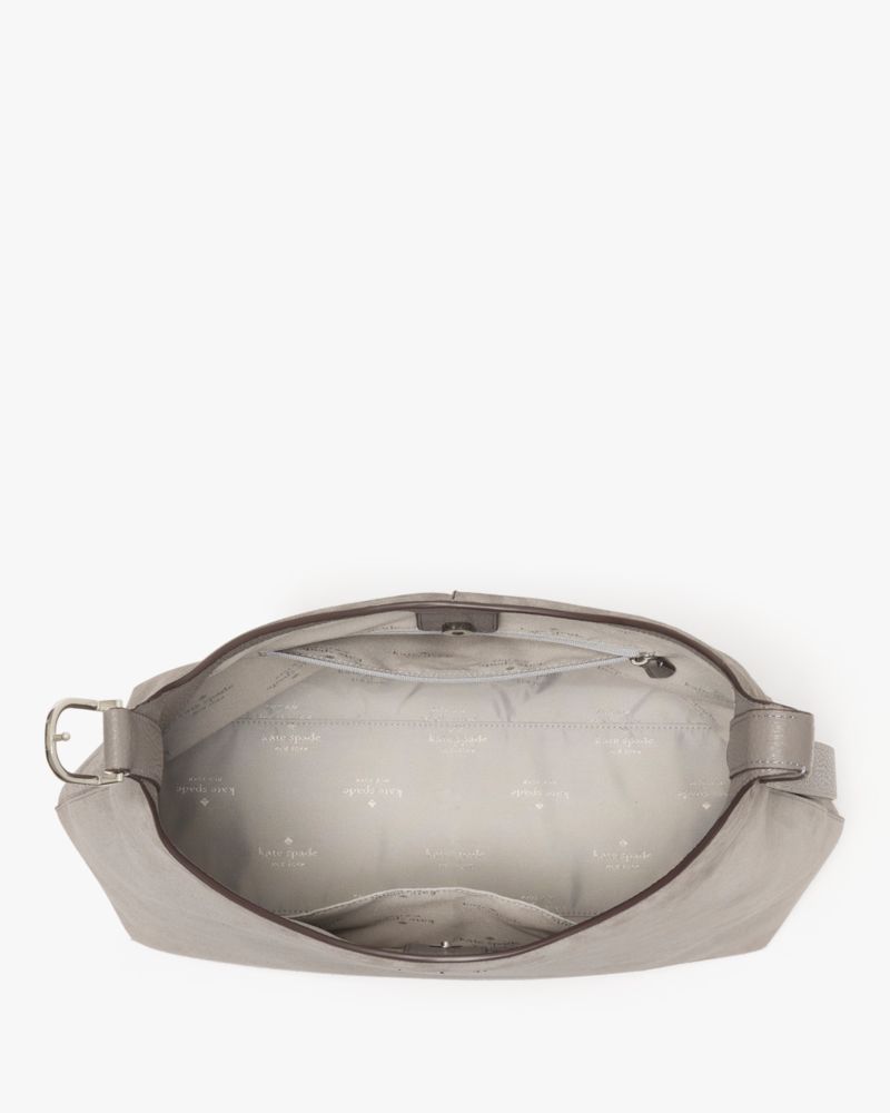 KateSpade 454 Suede Large Shoulder Bag Hare Grey