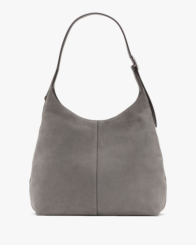 KateSpade 454 Suede Large Shoulder Bag Hare Grey