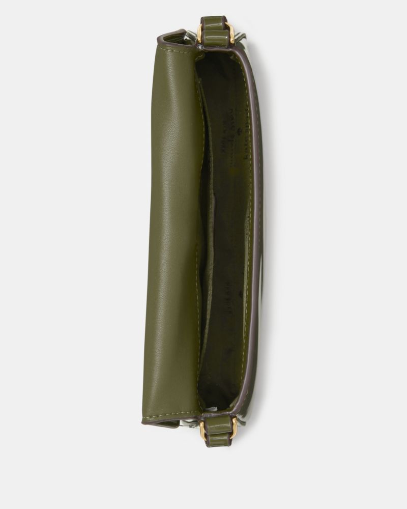 KateSpade Reegan Patent Mini Flap Crossbody Enchanted Green