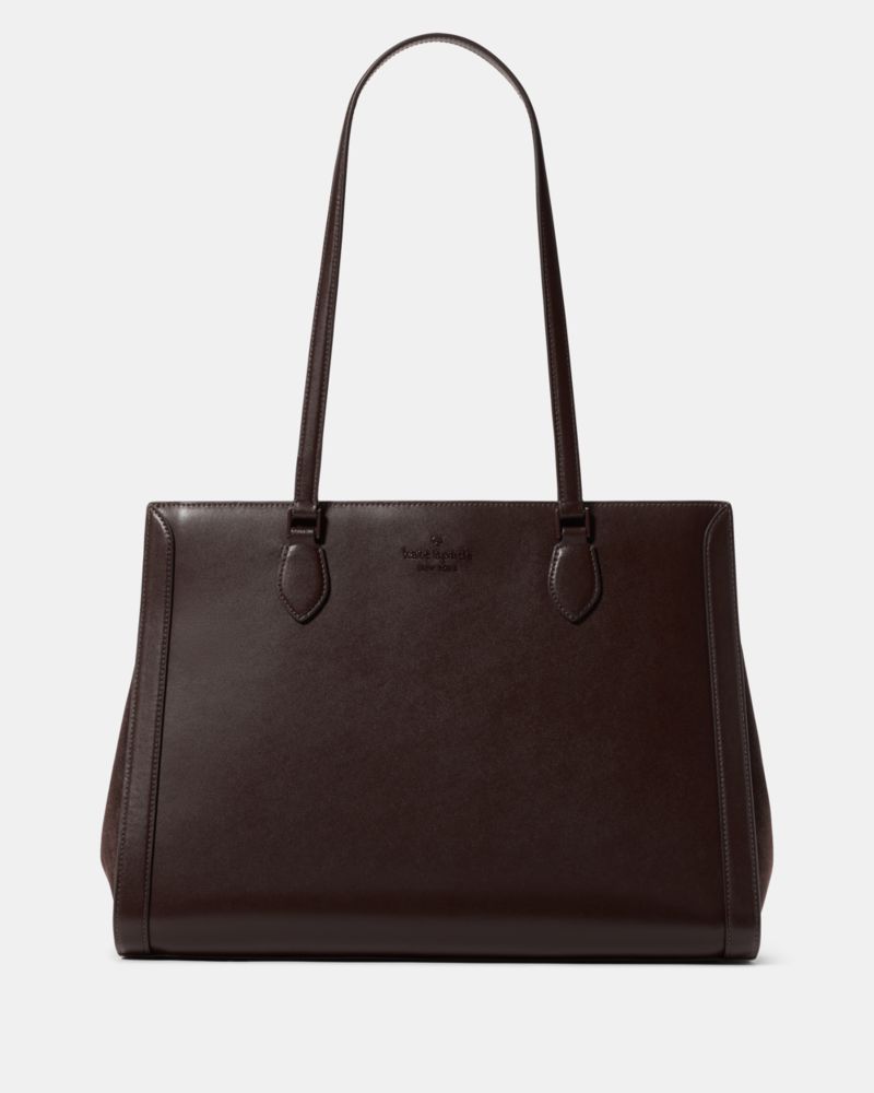 KateSpade Madison Suede Large Laptop Tote Hot Fudge