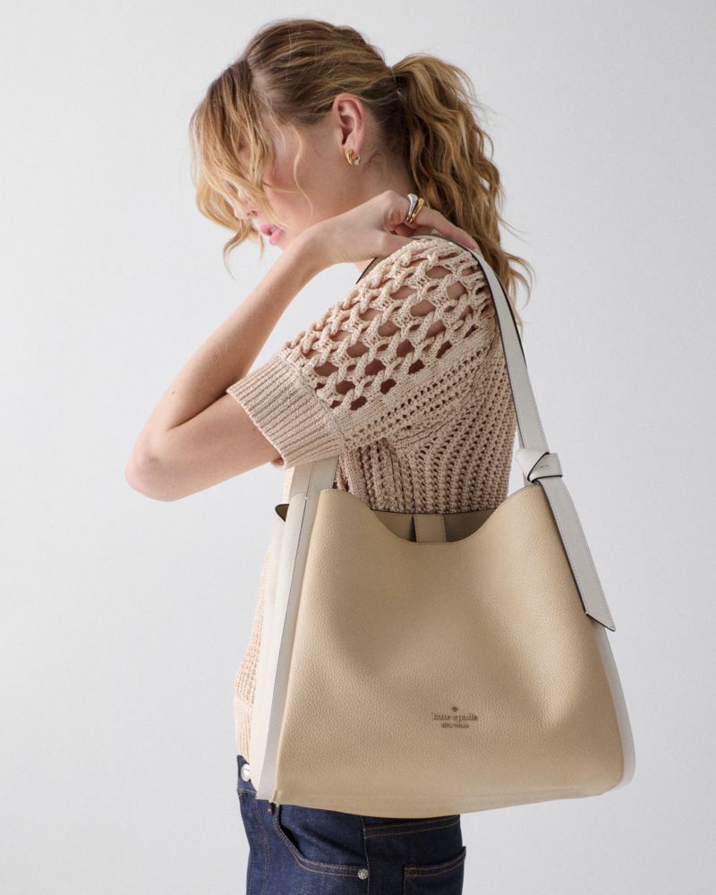 KateSpade Knott Colorblock Large Carryall Light Cream Multi