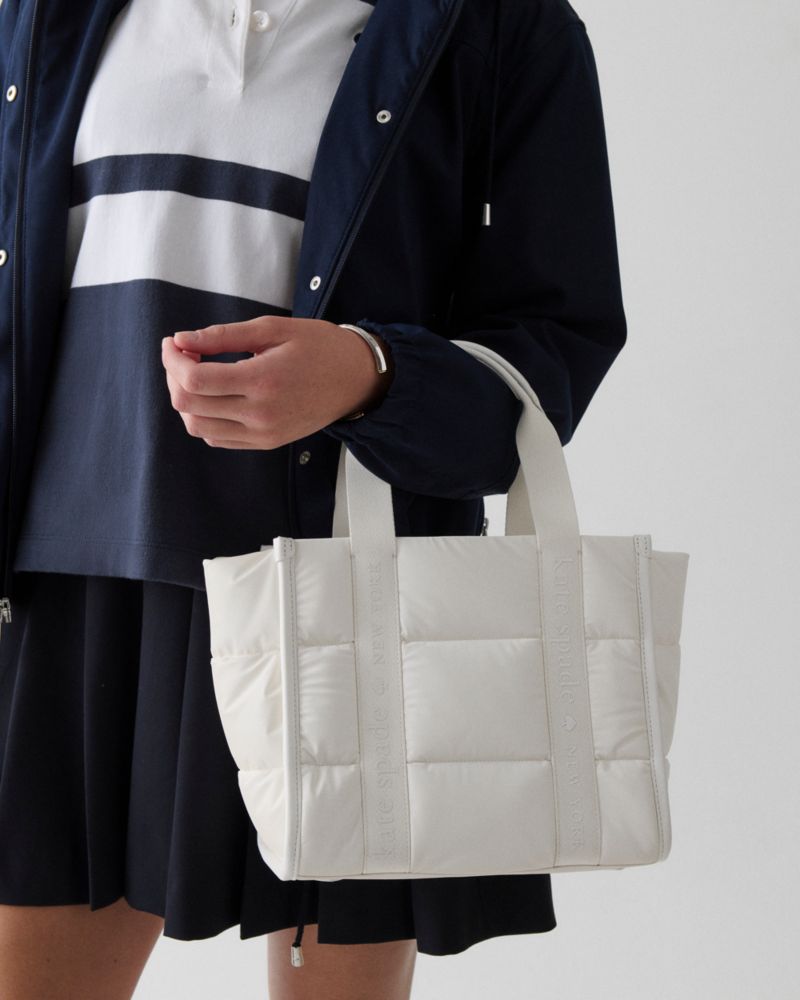 KateSpade Kip Puffy Small Tote Optic White