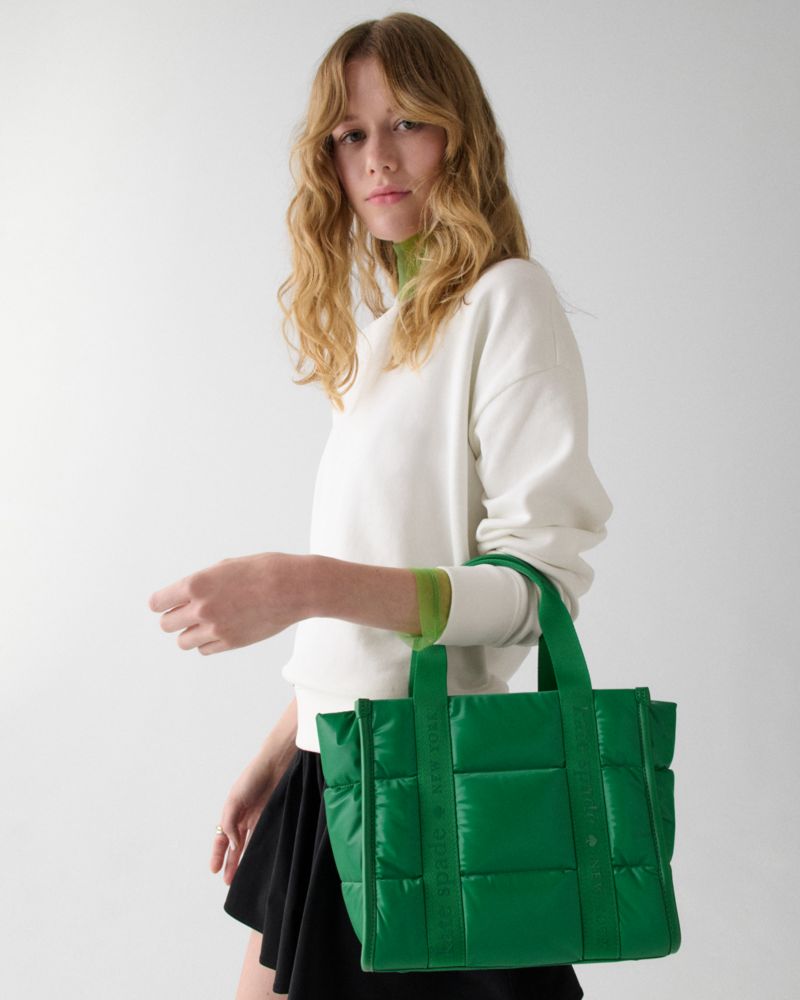 KateSpade Kip Puffy Small Tote Green Bean