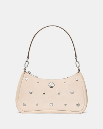 KateSpade Kayla Suede Studs Small Convertible Shoulder Bag Milk Glass