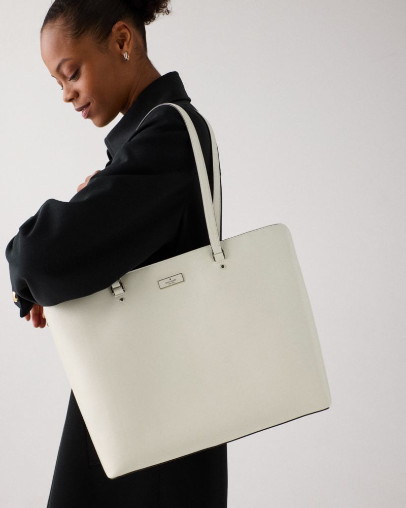 KateSpade Bridget Crinkle Patent Large Tote Meringue