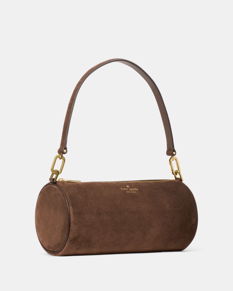 KateSpade Roulette Suede Medium Shoulder Bag Hot Fudge