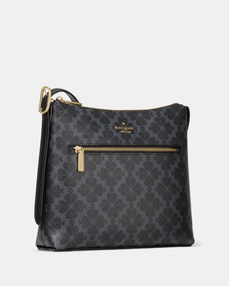 KateSpade Spade Flower Large Swingpack Buckle Crossbody Black