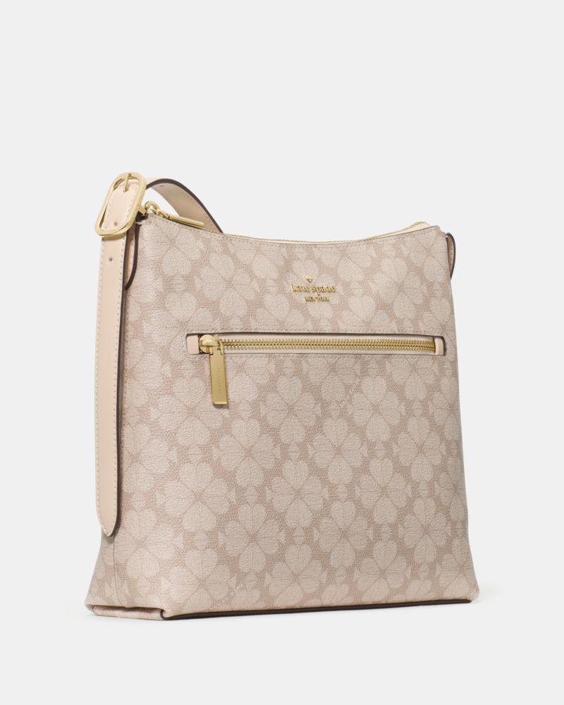 KateSpade Spade Flower Large Swingpack Buckle Crossbody Dark Beige Multi