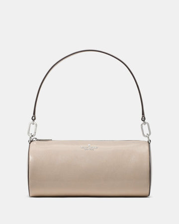 KateSpade Roulette Glazed Leather Medium Shoulder Bag Quartz Pebble