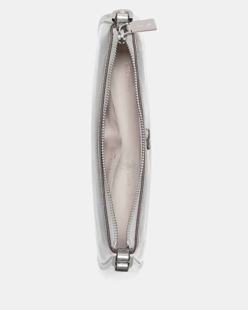 KateSpade Kayla Metallic Convertible Wristlet Silver