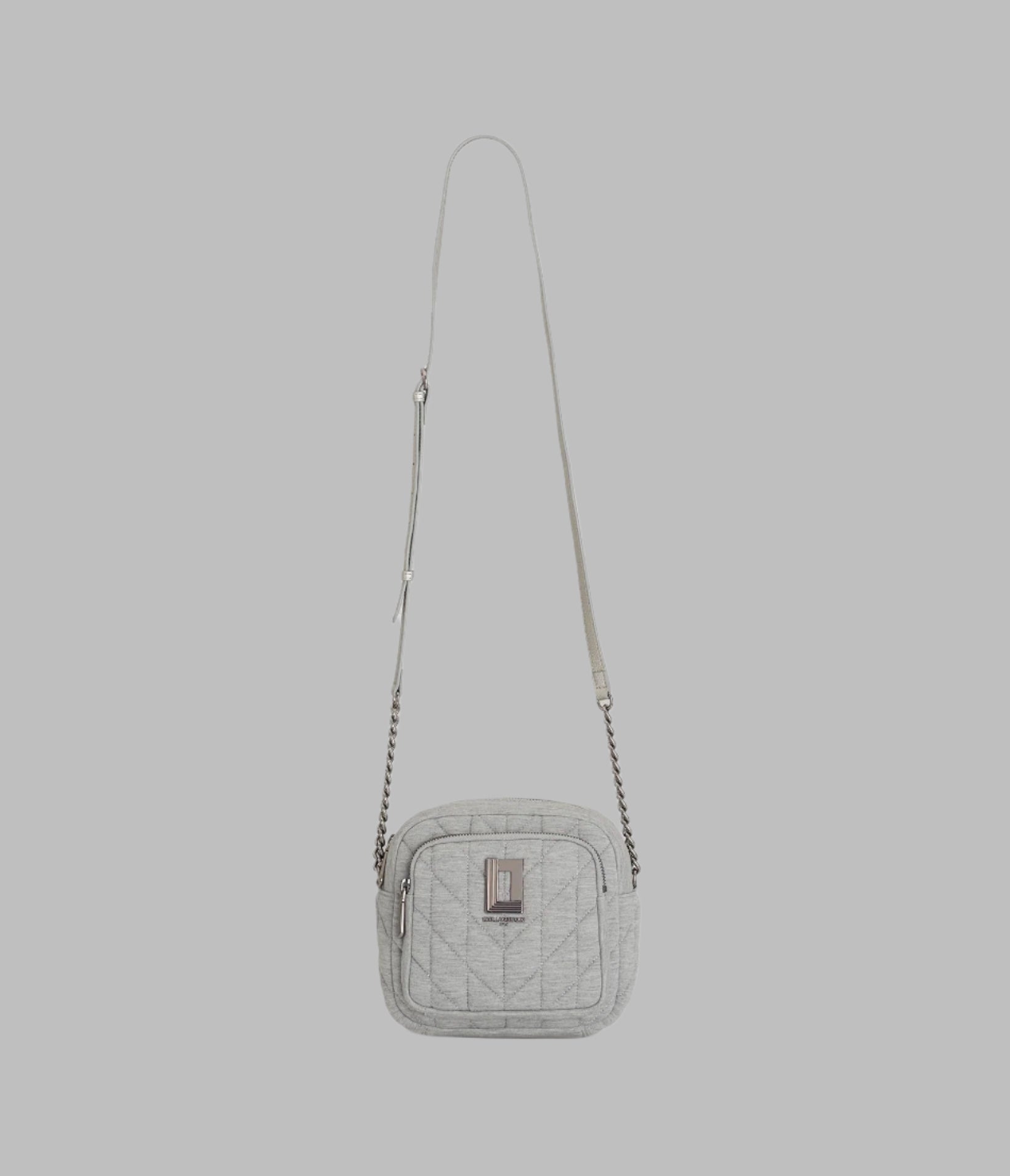 KarlLagerfeld Lafayette jersey knit camera crossbody gry heather
