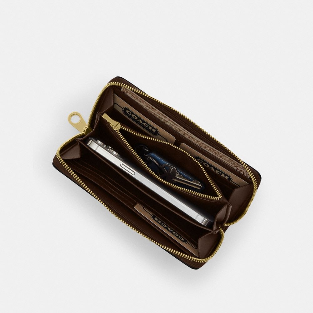 Coach Long Zip Around Wallet Gold True Red