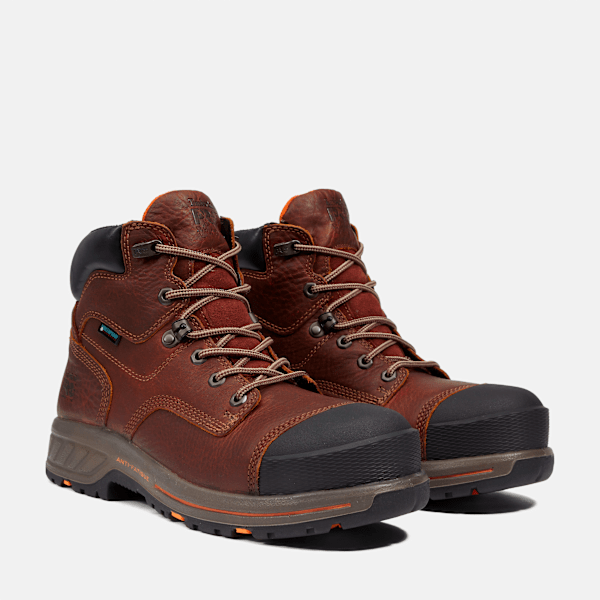 Timberland Pro Helix Hd 6" Composite Toe Waterproof Work Boot Brown/Grey Men'S