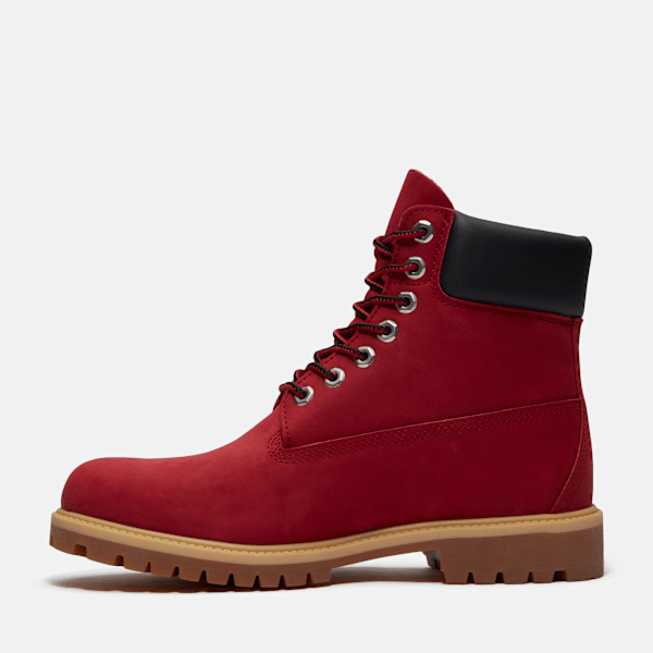 Timberland Premium 6-Inch Waterproof Boot Dark Red Nubuck Men'S