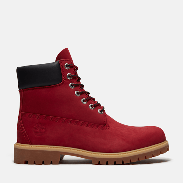 Timberland Premium 6-Inch Waterproof Boot Dark Red Nubuck Men'S
