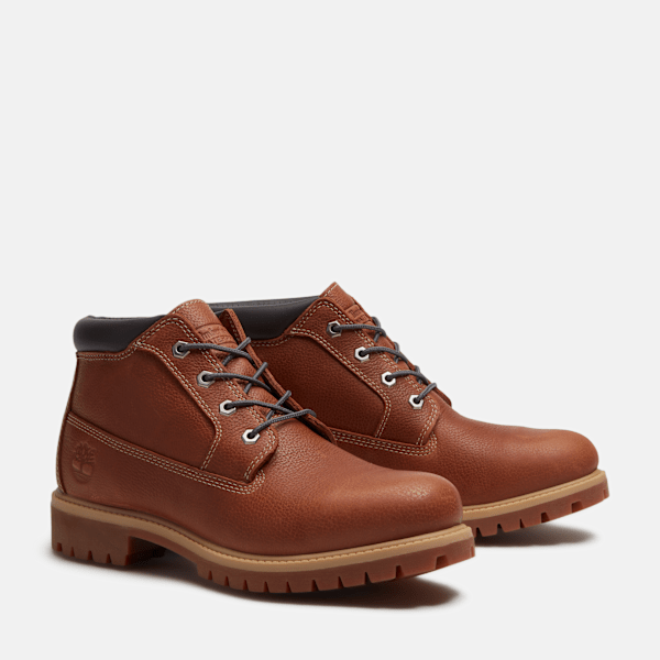 Timberland Road Trip Premium Mid Waterproof Chukka Boot Rust Full-Grain/Dark Grey Men'S