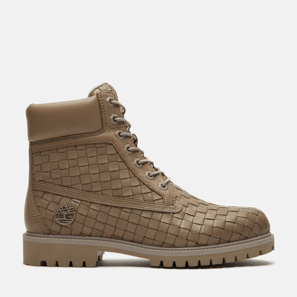 Timberland Textured Premium 6-Inch Boot Olive Full-Grain Men'S