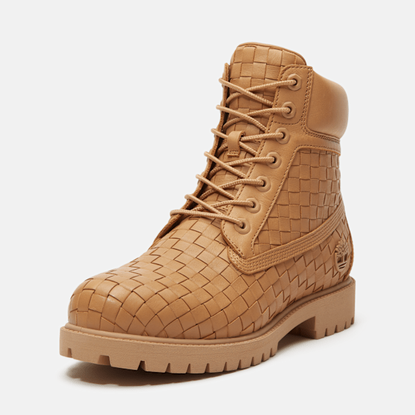 Timberland Textured Premium 6-Inch Boot Beige Full-Grain Men'S